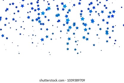 Dark BLUE vector pattern with christmas stars. Glitter abstract illustration with colored stars. Best design for your ad, poster, banner.