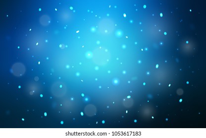 Dark BLUE vector pattern with christmas snowflakes. Modern geometrical abstract illustration with crystals of ice. New year design for your business advert.