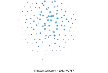 Dark BLUE vector pattern with christmas snowflakes. Glitter abstract illustration with crystals of ice. The template can be used as a new year background.