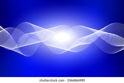 Dark BLUE vector pattern with christmas ribbons. Modern geometrical abstract illustration with carnival ribbons. The template can be used as a background for postcards.