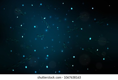 Dark BLUE vector pattern with christmas ribbons. Confetti on blurred abstract background with colorful gradient. The template can be used as a background for postcards.