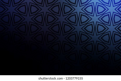 Dark BLUE vector pattern with christmas stars. Stars on blurred abstract background with gradient. Pattern for wrapping gifts.