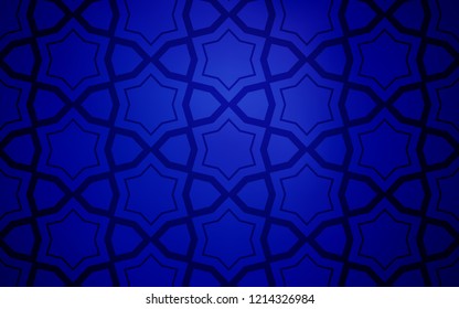 Dark BLUE vector pattern with christmas stars. Shining colored illustration with stars. Smart design for your business advert.