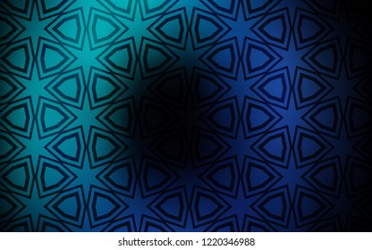 Dark BLUE vector pattern with christmas stars. Modern geometrical abstract illustration with stars. Best design for your ad, poster, banner.
