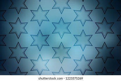 Dark BLUE vector pattern with christmas stars. Blurred decorative design in simple style with stars. Smart design for your business advert.