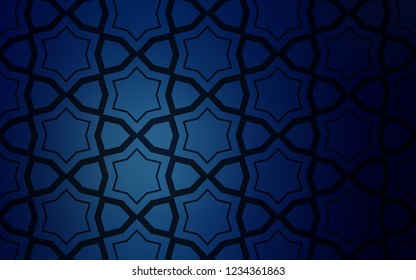 Dark BLUE vector pattern with christmas stars. Shining colored illustration with stars. Template for sell phone backgrounds.