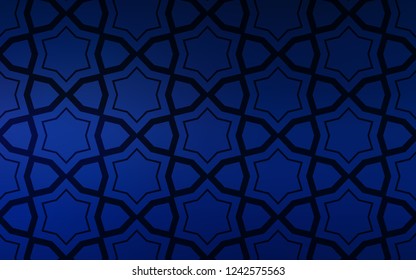 Dark BLUE vector pattern with christmas stars. Decorative illustration with stars on abstract template. Pattern for new year ad, booklets.