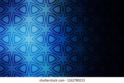 Dark BLUE vector pattern with christmas stars. Shining colored illustration with stars. Smart design for your business advert.