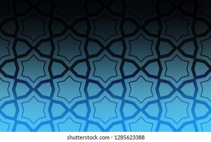 Dark BLUE vector pattern with christmas stars. Shining colored illustration with stars. Pattern for wrapping gifts.