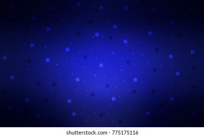 Dark BLUE vector pattern with christmas stars. Glitter abstract illustration with colored stars. The pattern can be used for wrapping gifts.