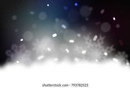 Dark BLUE vector pattern with christmas snowflakes. Glitter abstract illustration with crystals of ice. The pattern can be used for new year leaflets.