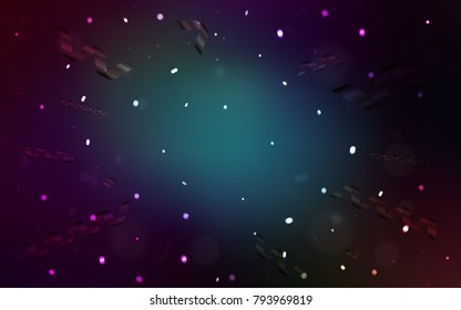 Dark BLUE vector pattern with christmas ribbons. Modern geometrical abstract illustration with carnival ribbons. New design for ad, poster, banner of your Party.