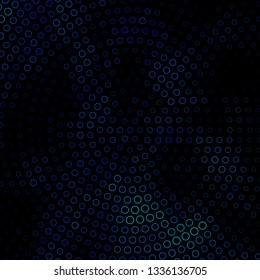Dark BLUE vector pattern with circles. Colorful illustration with gradient dots in nature style. New template for your brand book.