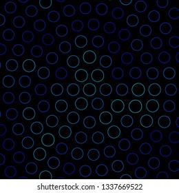 Dark BLUE vector pattern with circles. Illustration with set of shining colorful abstract spheres. New template for your brand book.