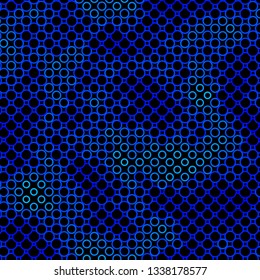 Dark BLUE vector pattern with circles. Abstract colorful disks on simple gradient background. Pattern for websites, landing pages.
