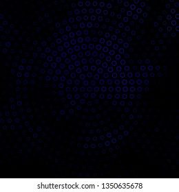 Dark BLUE vector pattern with circles. Glitter abstract illustration with colorful drops. Pattern for booklets, leaflets.