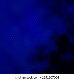 Dark BLUE vector pattern with circles. Colorful illustration with gradient dots in nature style. Pattern for wallpapers, curtains.