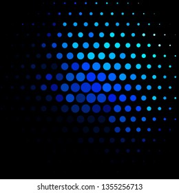 Dark BLUE vector pattern with circles. Illustration with set of shining colorful abstract spheres. New template for your brand book.