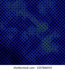 Dark BLUE vector pattern with circles. Abstract decorative design in gradient style with bubbles. Design for your commercials.