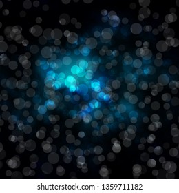 Dark BLUE vector pattern with circles. Glitter abstract illustration with colorful drops. Design for your commercials.