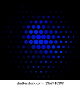 Dark BLUE vector pattern with circles. Illustration with set of shining colorful abstract spheres. New template for your brand book.