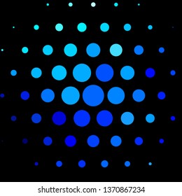 Dark BLUE vector pattern with circles. Abstract colorful disks on simple gradient background. Pattern for wallpapers, curtains.