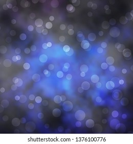 Dark BLUE vector pattern with circles. Colorful illustration with gradient dots in nature style. New template for your brand book.