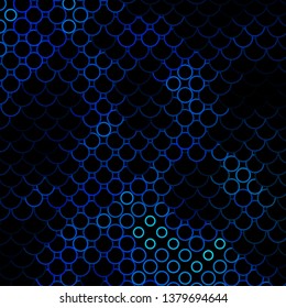 Dark BLUE vector pattern with circles. Modern abstract illustration with colorful circle shapes. Pattern for business ads.