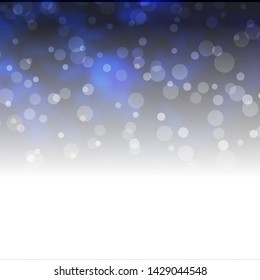 Dark BLUE vector pattern with circles. Abstract decorative design in gradient style with bubbles. Design for posters, banners.