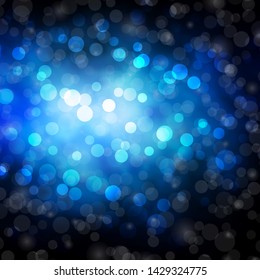 Dark BLUE vector pattern with circles. Abstract illustration with colorful spots in nature style. Design for posters, banners.