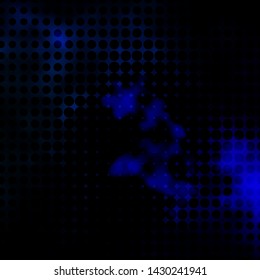 Dark BLUE vector pattern with circles. Glitter abstract illustration with colorful drops. Design for posters, banners.