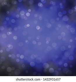 Dark BLUE vector pattern with circles. Colorful illustration with gradient dots in nature style. New template for your brand book.