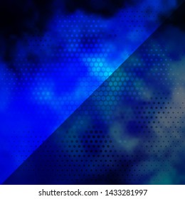Dark BLUE vector pattern with circles. Modern abstract illustration with colorful circle shapes. New template for your brand book.