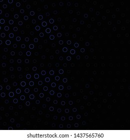 Dark BLUE vector pattern with circles. Abstract decorative design in gradient style with bubbles. Pattern for business ads.