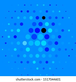 Dark BLUE vector pattern with circles. Illustration with set of shining colorful abstract spheres. New template for your brand book.