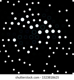 Dark BLUE vector pattern with circles. Illustration with set of shining colorful abstract spheres. Design for your commercials.