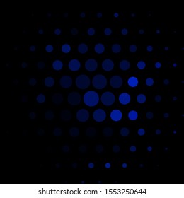 Dark BLUE vector pattern with circles. Glitter abstract illustration with colorful drops. Pattern for booklets, leaflets.