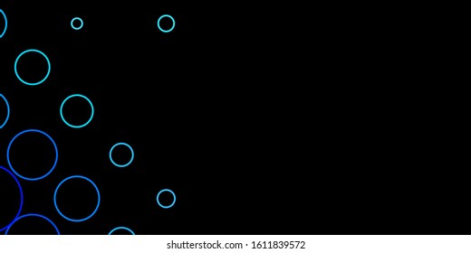Dark BLUE vector pattern with circles. Abstract colorful disks on simple gradient background. Design for posters, banners.