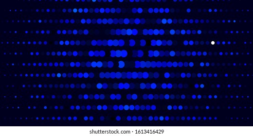 Dark BLUE vector pattern with circles. Illustration with set of shining colorful abstract spheres. Pattern for wallpapers, curtains.