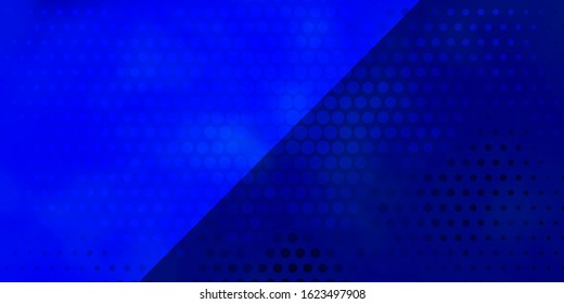 Dark BLUE vector pattern with circles. Illustration with set of shining colorful abstract spheres. Pattern for booklets, leaflets.