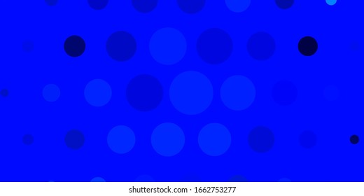 Dark BLUE vector pattern with circles. Abstract illustration with colorful spots in nature style. Pattern for wallpapers, curtains.