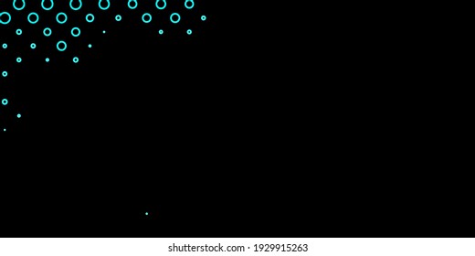 Dark BLUE vector pattern with circles. Abstract colorful disks on simple gradient background. Pattern for wallpapers, curtains.