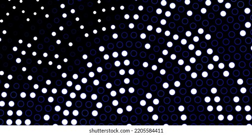 Dark BLUE vector pattern with circles. Glitter abstract illustration with colorful drops. Pattern for business ads.