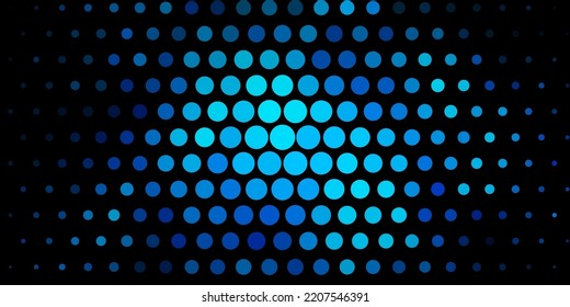 Dark BLUE vector pattern with circles. Abstract colorful disks on simple gradient background. New template for your brand book.