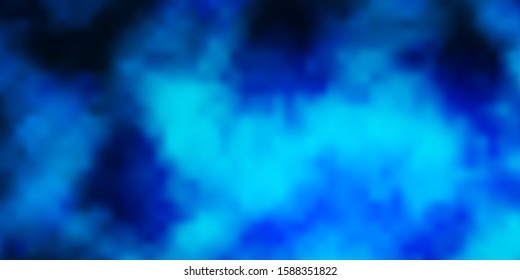 Dark BLUE vector pattern with clouds. Abstract illustration with colorful gradient clouds. Pattern for your booklets, leaflets.