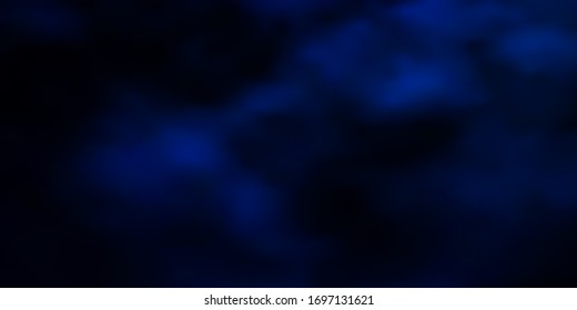Dark BLUE vector pattern with clouds. Illustration in abstract style with gradient clouds. Pattern for your commercials.