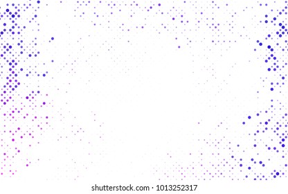 Dark BLUE vector pattern with colored spheres. Geometric sample of repeating circles on white background in halftone style.