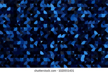 Dark BLUE vector pattern with colored spheres. Geometric sample of repeating circles on white background in halftone style.