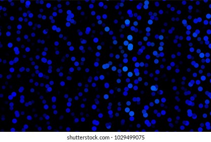 Dark BLUE vector pattern with colored spheres. Geometric sample of repeating circles on white background in halftone style.