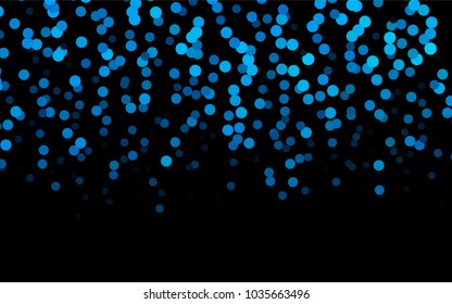 Dark BLUE vector pattern with colored spheres. Geometric sample of repeating circles on white background in halftone style.